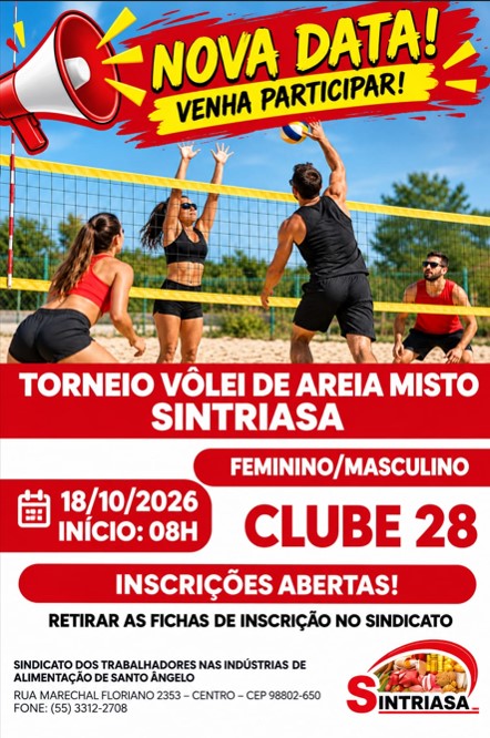 ALTERAÇÃO DA DATA DOS JOGOS SINTRIASA